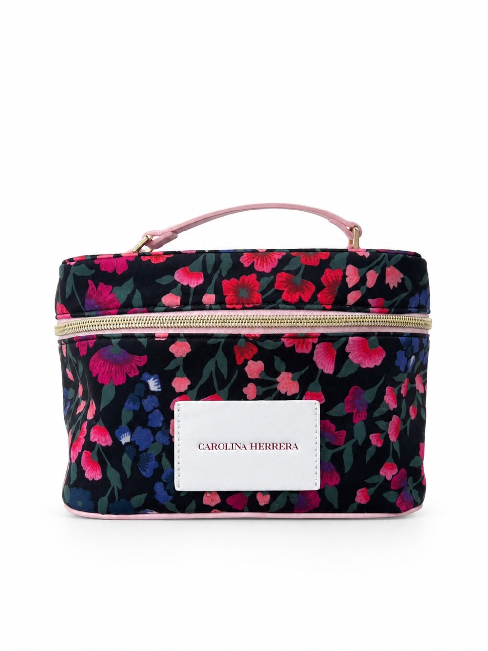 Carolina Herrera Floral Vanity Case in Pink, Red & Black